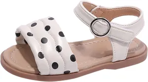 Toddler Kid Girl Casual Hook & Loop Buckle Sandal Solid Bow Rubber Soft Sole Birthday Party Beach Flat Shoes