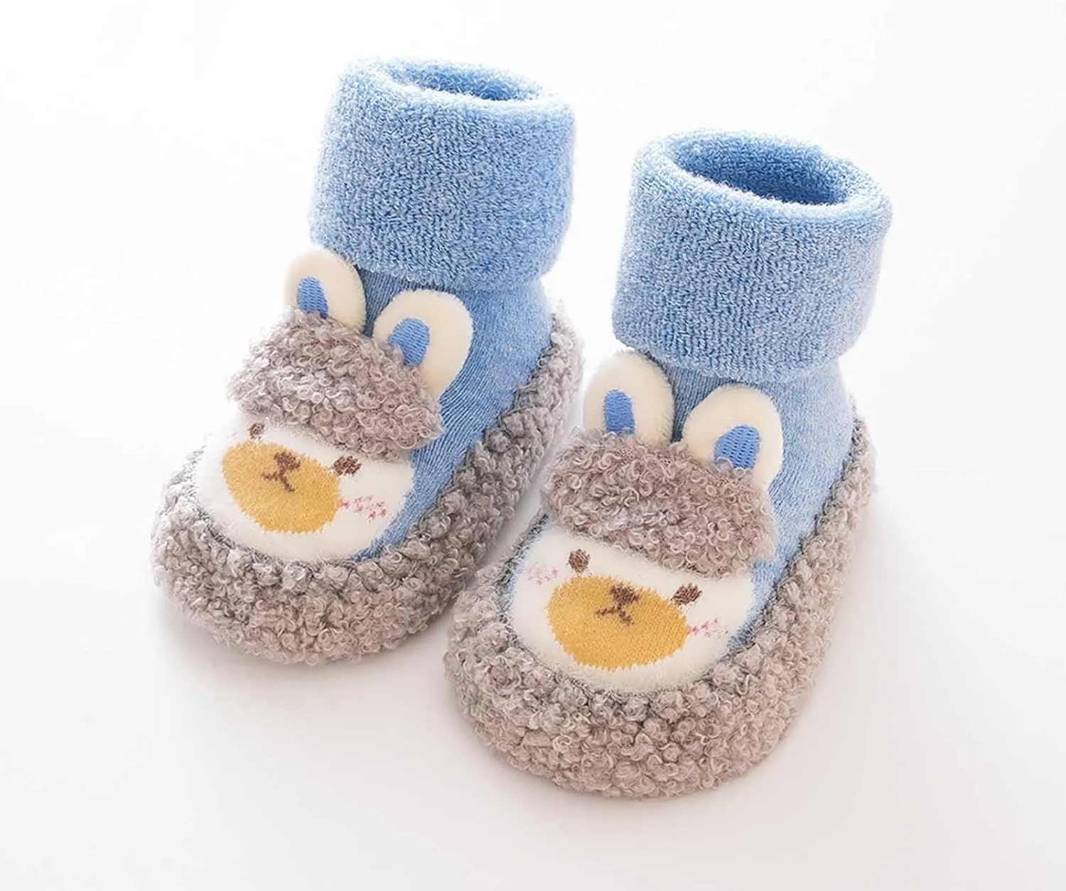 Toddler Kids Baby Boys Girls Warm First Walk Shoes Soft Sole Shoes Socks Cartoon Non-Slip Baby Floor Socks