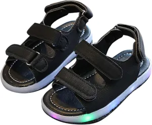 Toddler Kids Boys Girls Baby Light Up Sandals Sport Summer LED Luminous Sneakers Non-slip Breathable Open Toed Sandals