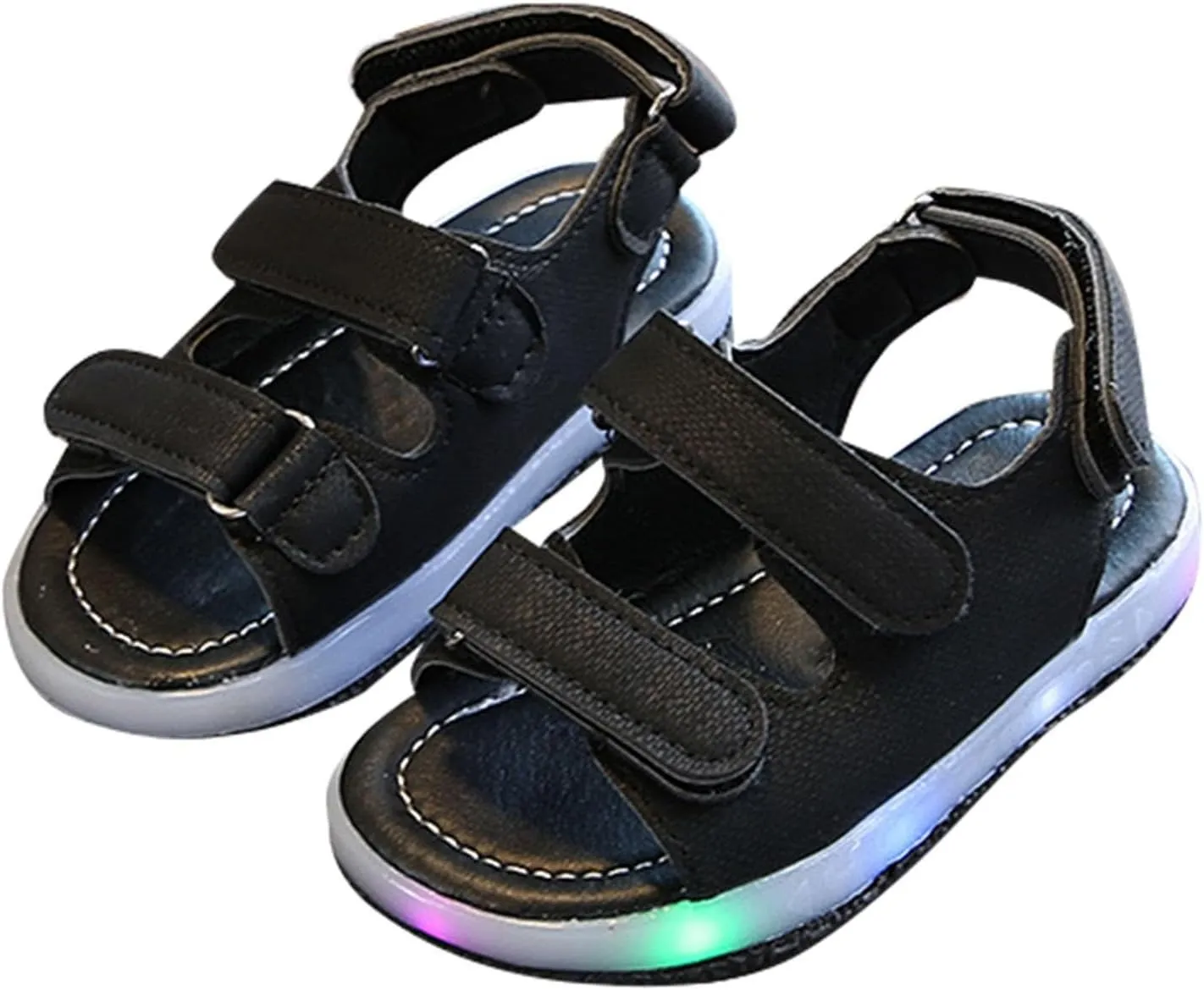 Toddler Kids Boys Girls Baby Light Up Sandals Sport Summer LED Luminous Sneakers Non-slip Breathable Open Toed Sandals