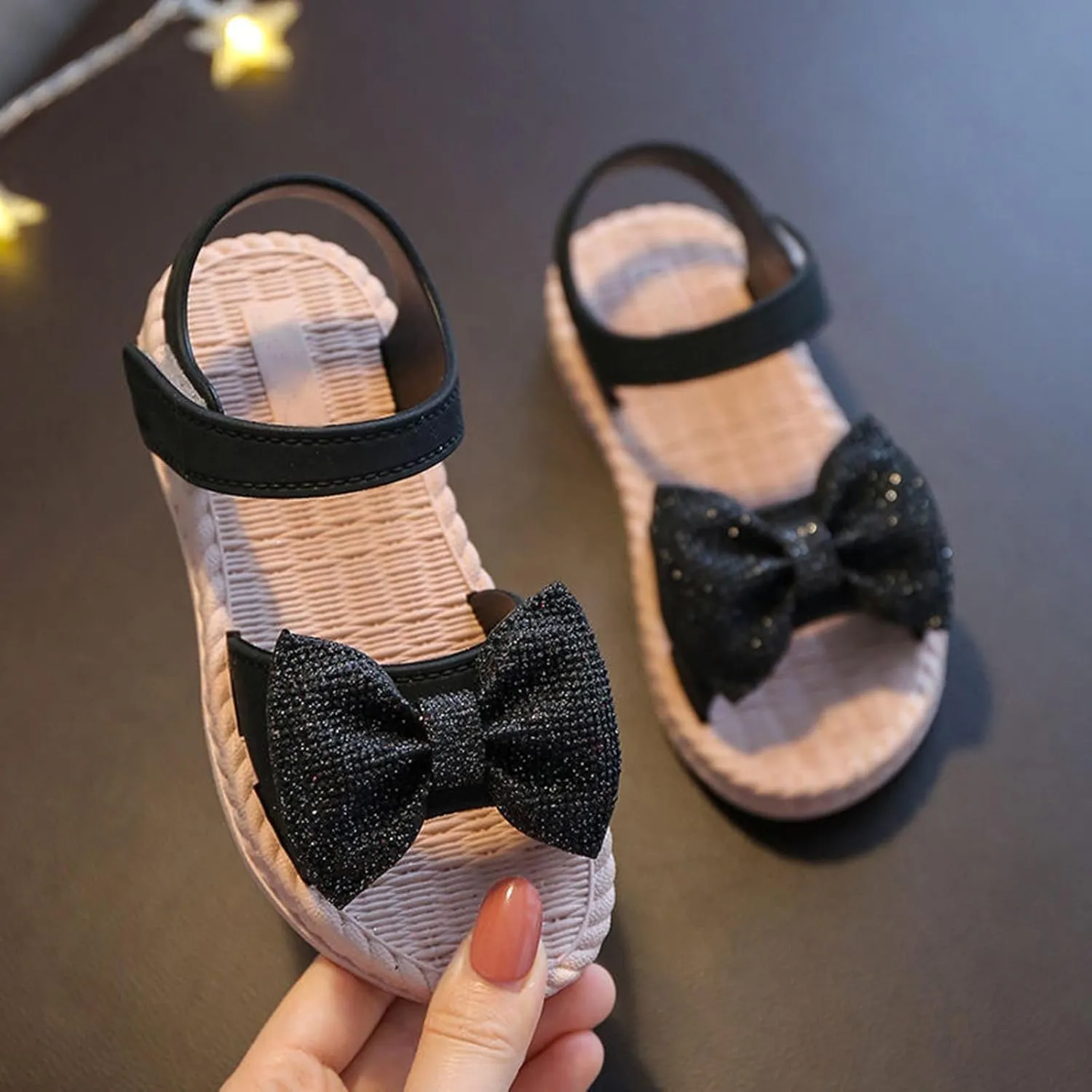 Toddler Kids Infant Girls Soild Bowknot Princress Shoes Soft Sole Non Slip First Walkers Prewalker Sandal Girl Size 13