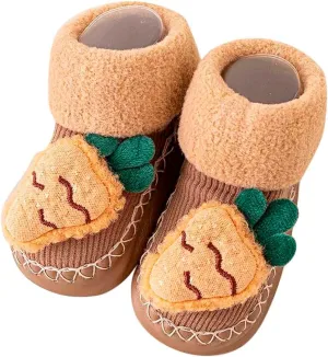Toddler Shoes Size 3 Girls Autumn and Winter Comfortable Baby Toddler Shoes Cute Cartoon Pattern Rabbit Bear Carrot Children Cotton Warm Breathable Floor Breathable Baby Shoe
