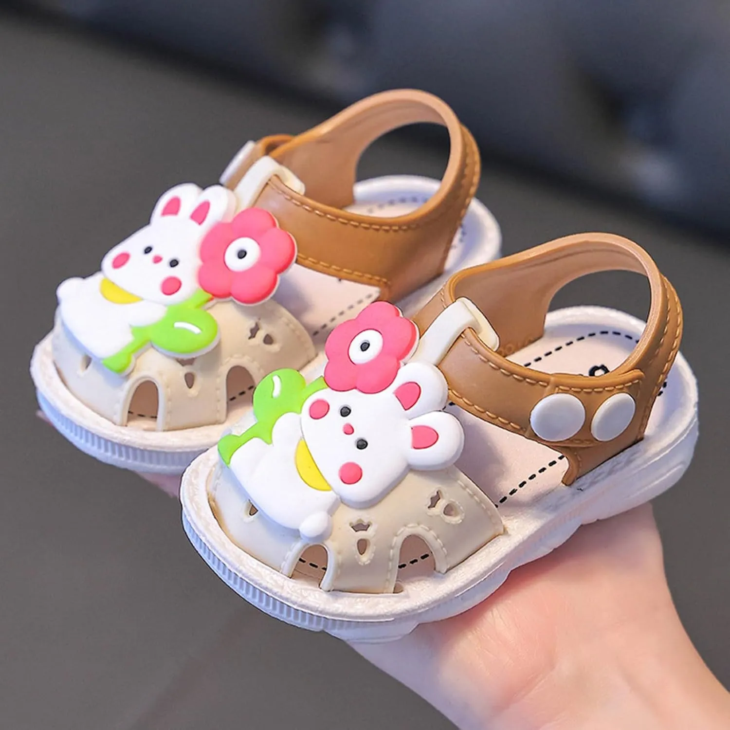 Toddler Slip On Shoes Children Shoes Comfortable Flat Sandals Fashionable Toe Covering Children Toddler Girl