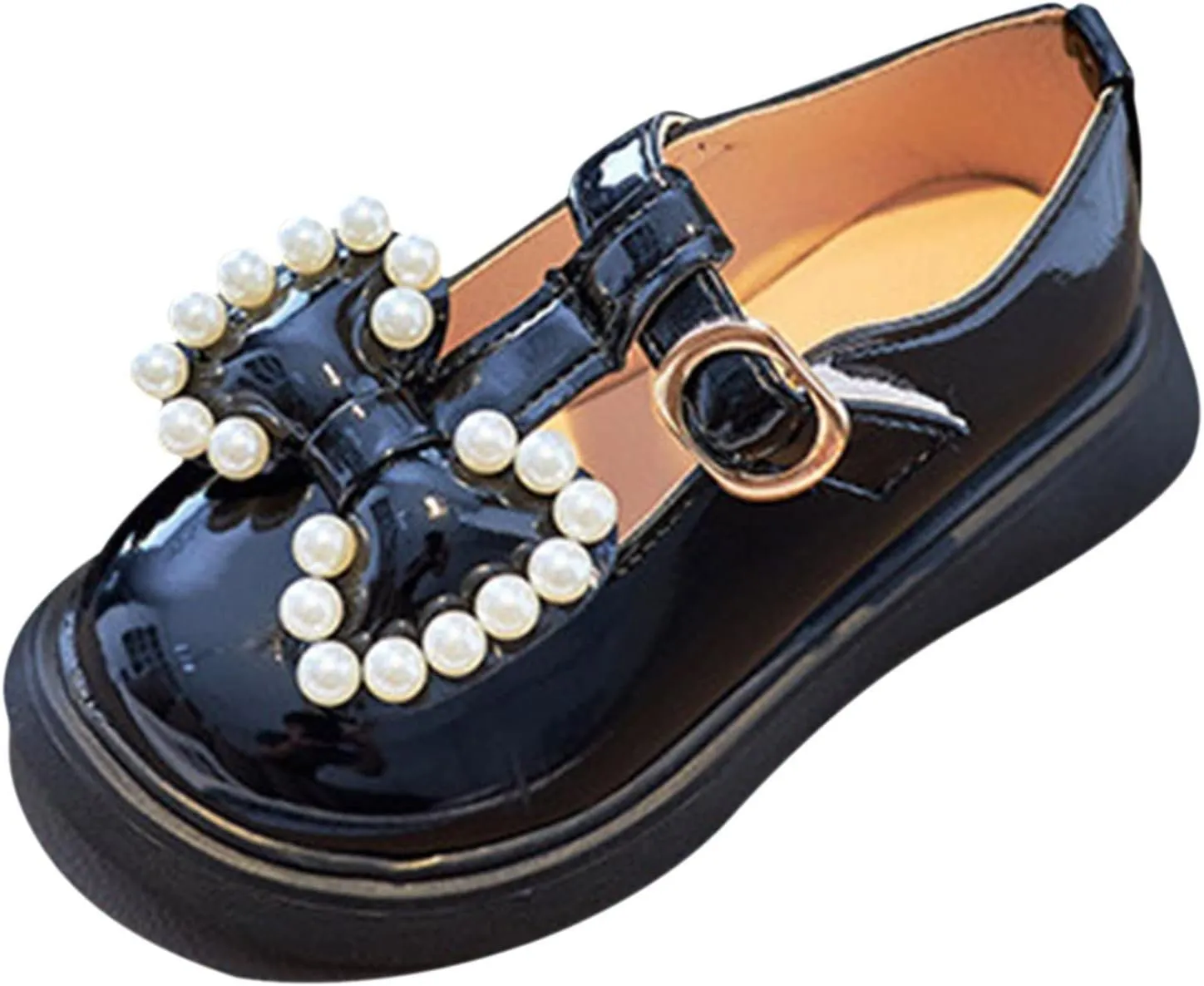 Toddler Summer Sandals Kids Girls Dress Shoes Pearl Bow Shoes Summer Outdoor Soft Rubber Sole Baby Flip Flops