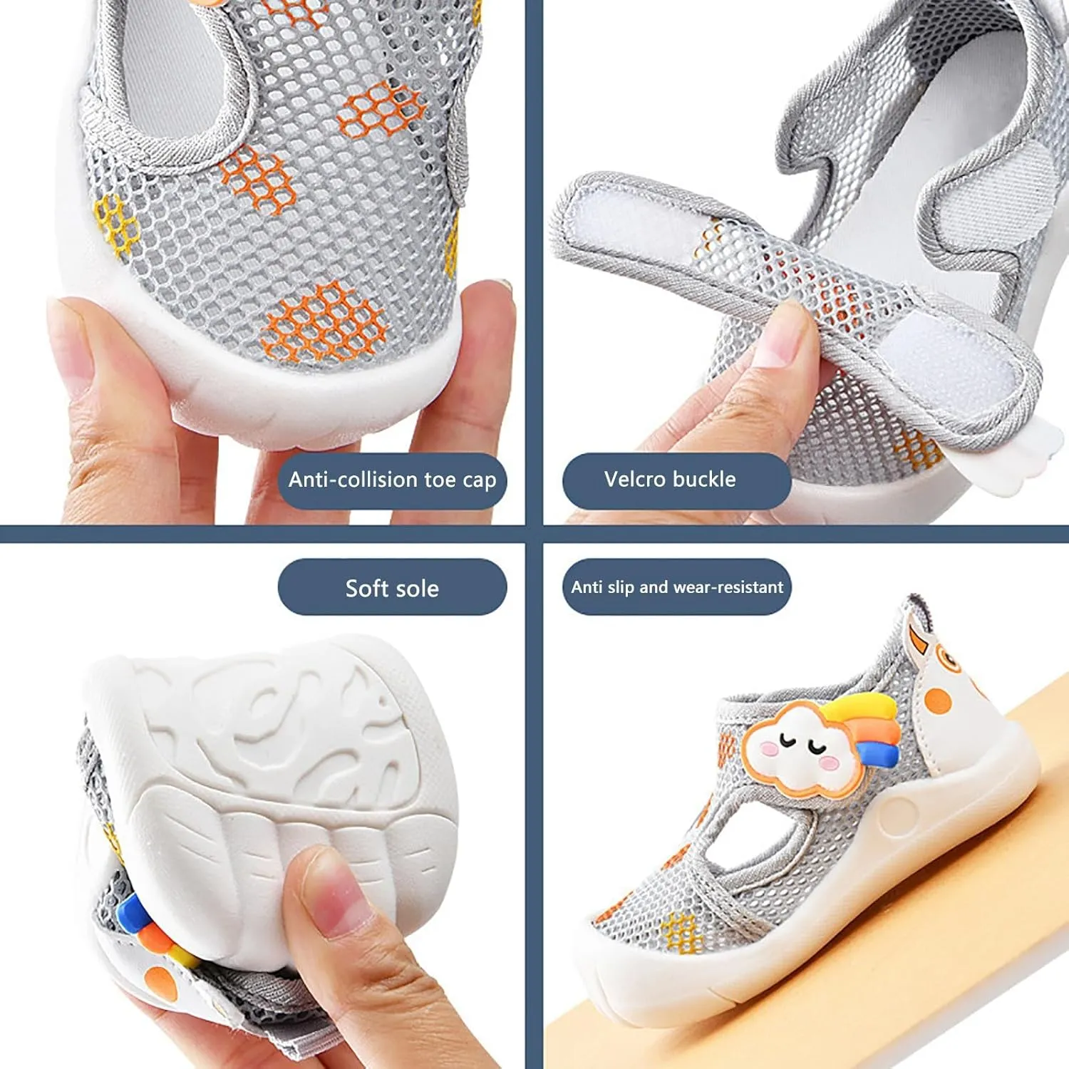 Toddler Water Shoes Baby Boy Girl First-Walking Mesh Sneakers Infant Soft Sole Wide Aqua Socks Quick-Dry Pool Shoes