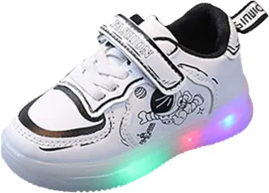 Unisex Baby LED Light up Shoes Students Flashing Sneakers Outdoor ?aterproof Soft Sole Casual Sport Shoes