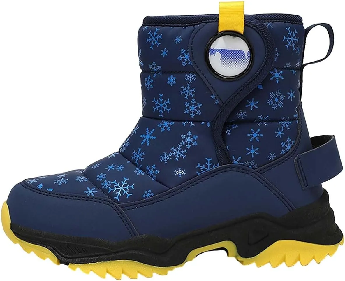 Unisex Boys Girls High-Top Snow Boots Kids Winter Warm Faux  Lined Outdoor Sport Shoes Non Slip Kids Holly Boots