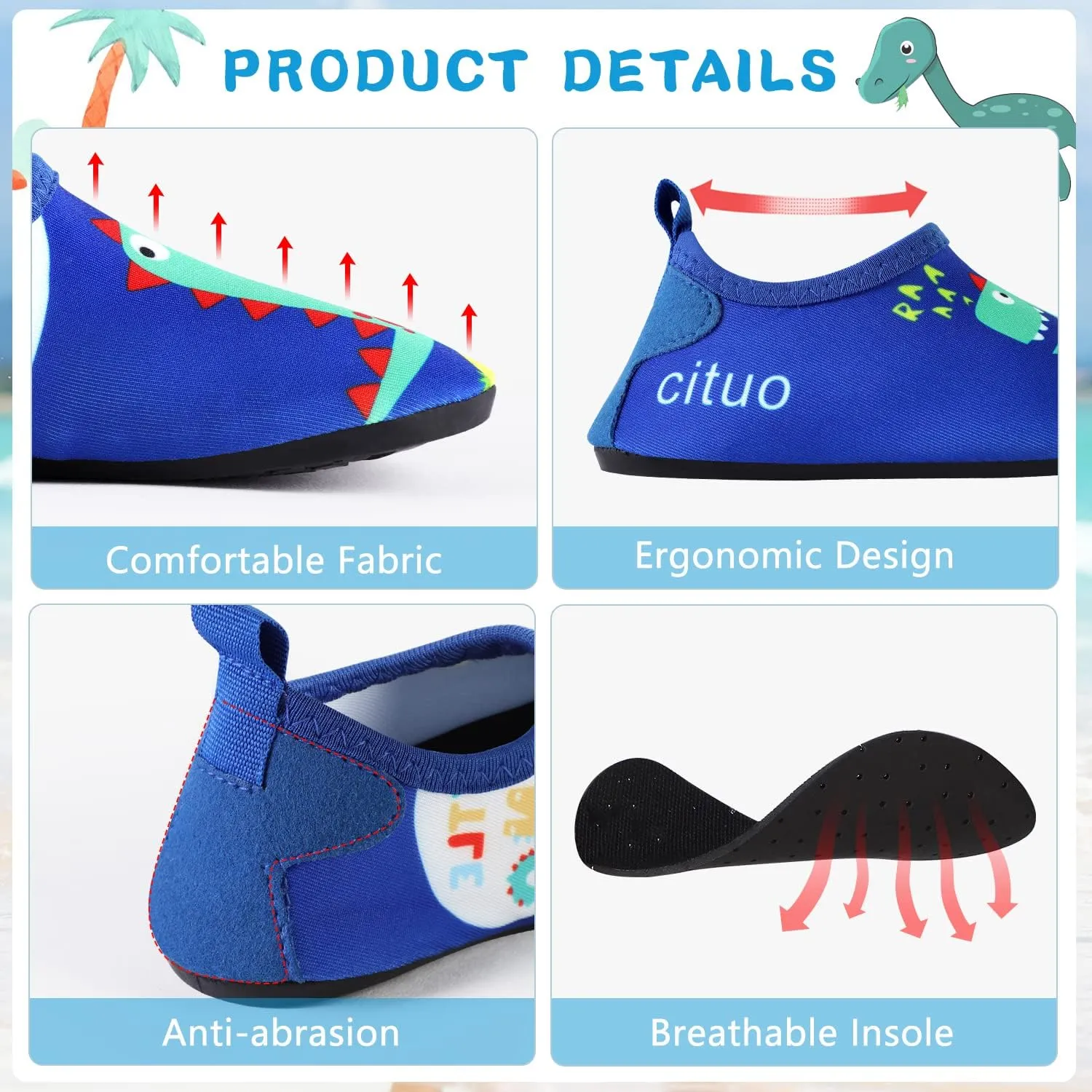 Water Shoes for Kid Outdoor Quick Dry Barefoot Aqua Socks for Sport Beach Swim Surf Lightweight Toddler Little Girl Boy