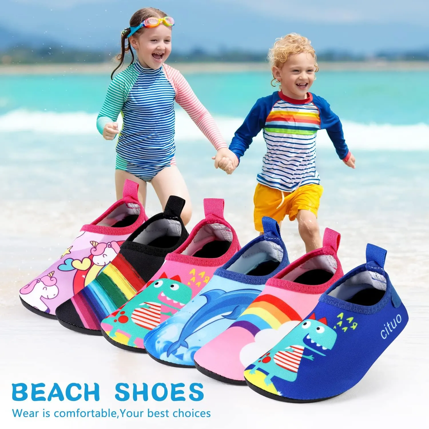 Water Shoes for Kid Outdoor Quick Dry Barefoot Aqua Socks for Sport Beach Swim Surf Lightweight Toddler Little Girl Boy