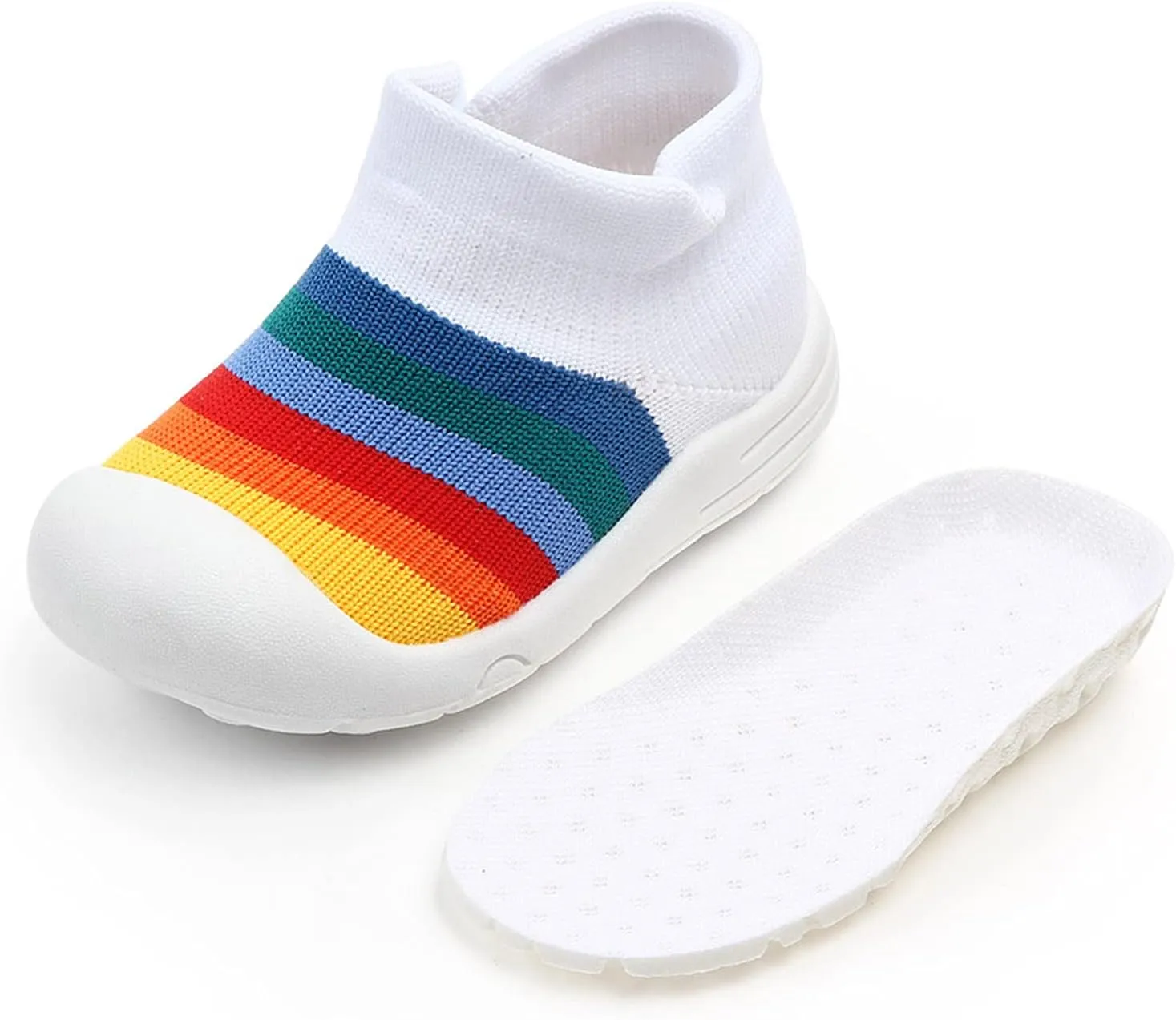 Winter Shoes Toddler Boy Shoes Girls Sole Slipper Socks Shoes Rubber Soft Boys Baby High Top Sneakers for Kids